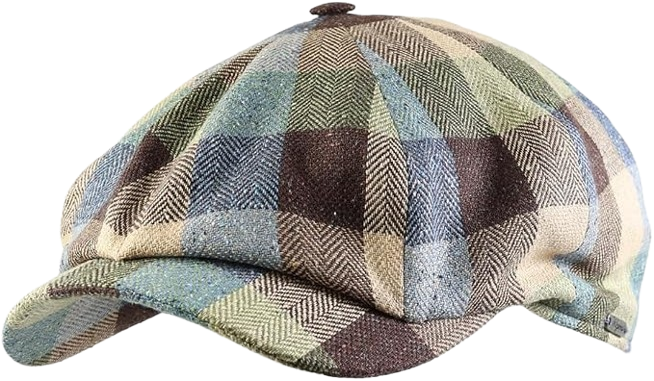 Silk Cotton Tweed Check Cap